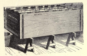 Raffigurazione di un'antica apparecchiatura utilizzata per lo svolgimento della galvanostegia